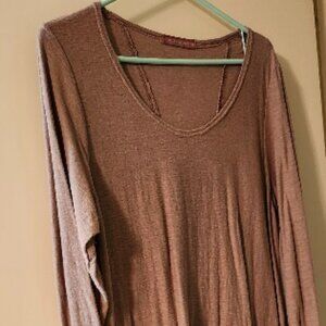 Cut loose cotton top xlg mushroom color